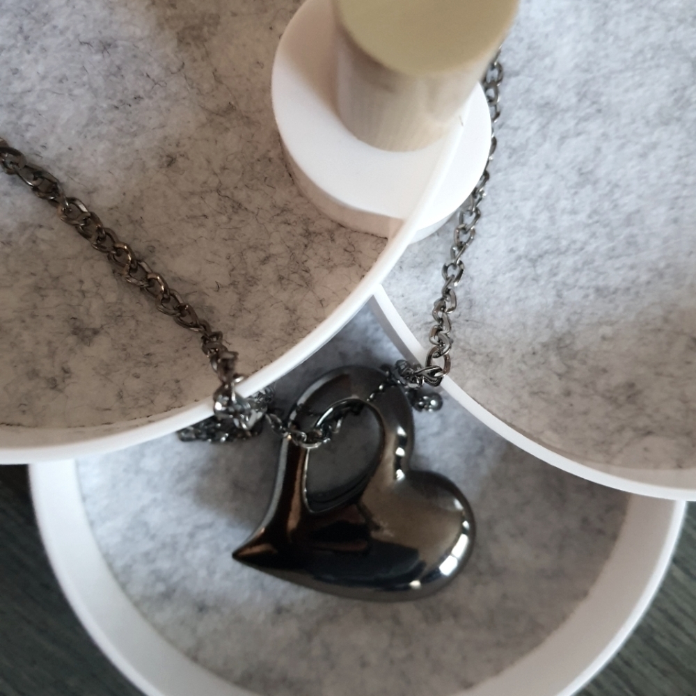 Heart Pendant Silver Necklace